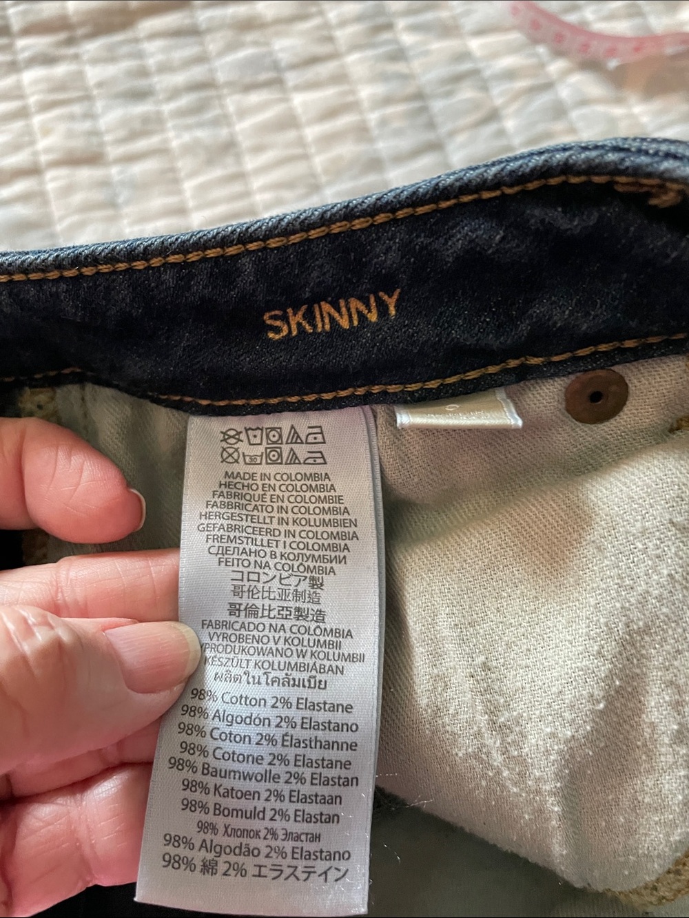 Michael Kors Women's Dark Wash Skinny Jeans with Logo Accent - Picture 2 of 8